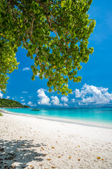 Beautiful tropical island white sand beach summer holiday - Travel summer vacation concept.