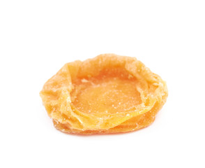 Single dried apricot isolated