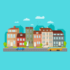 City life. Landscape City.