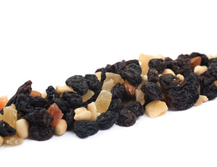 Nuts and dried fruits mix isolated