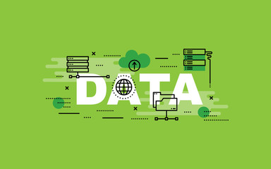 Lettering flat line design concepts of Data.