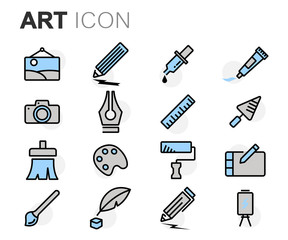 Vector flat line art icons set