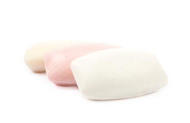 Three pieces of soap isolated
