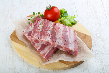 Raw pork ribs