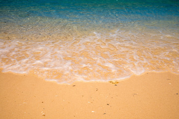 Fototapeta na wymiar Wave of the tropical sea beach - Travel summer holiday concept.