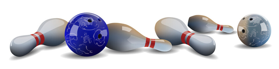 Vector bowling balls and pins.