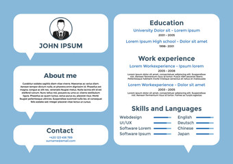 CV design, resume template, cv vector graphic design, resume layout for unemployed, cv for freelancers, resume with space for your data