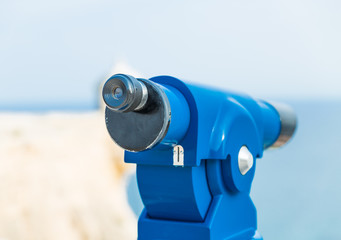 Spyglass for viewing tourists attractions. Santa Barbara Castle