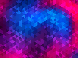 Abstract background - Colorful Geometrical shapes, Polygonal texture for webdesign - Blue, purple, pink colors