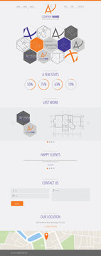 Flat vector design A company architecture construction web landing page