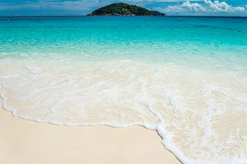 Beautiful tropical island white sand beach summer holiday - Travel summer vacation concept.	