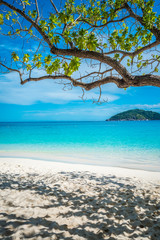 Beautiful tropical island white sand beach summer holiday - Travel summer vacation concept.	