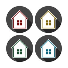 Colorful houses icon set