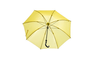 opened yellow umbrella isolated on white, This has clipping path.