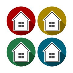 Colorful houses icon set