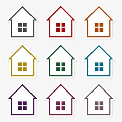 Colorful houses icon set