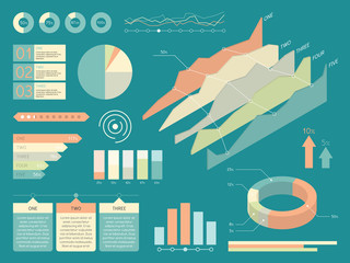 Set Of Infographics Elements. Flat Style Vector Illustration