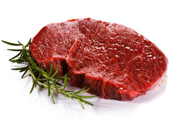 Fresh raw beef on white background 