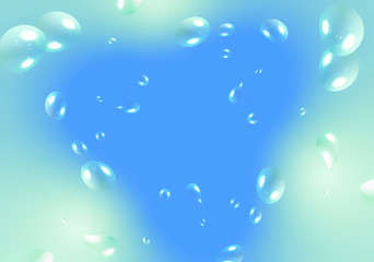 air bubbles on blue gradient background