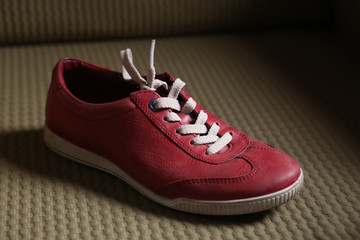 Trendy red sport shoes