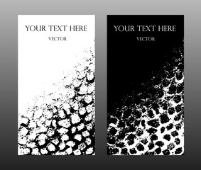 Set of creative universal cards. Hand Drawn textures. Black and white, Design card, invitation, brochure, booklet. Vector, Isolated. Collection of trendy Template .