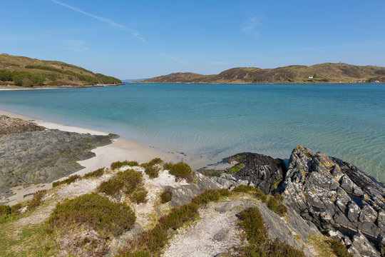 Morar bay Scotland UK beautiful coast destination located south of Mallaig
