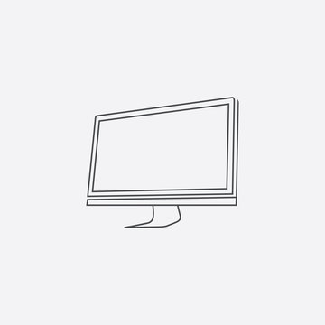 Computer monitor line icon
