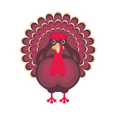 the image of a big beautiful Turkey in cartoon style