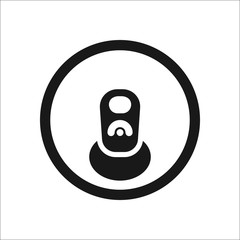 Top view of beer can opened sign simple icon on background