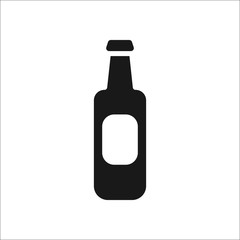 Beer bottle sign simple icon on background