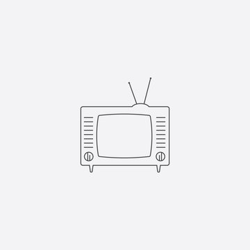recommend clip art: Retro TV line icon