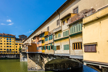 Fototapeta na wymiar Bridge Ponte Vecchio (1345) on Arno river in Florence, Italy.