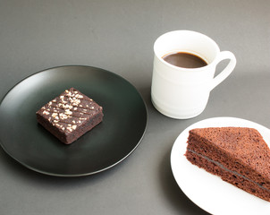 Brownie and coffee