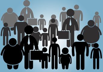 A schematic view of crowds of people. Business concept - 118799466