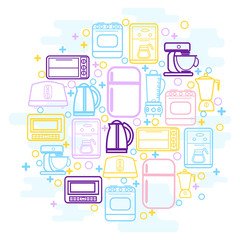 Home Kitchen appliances icons