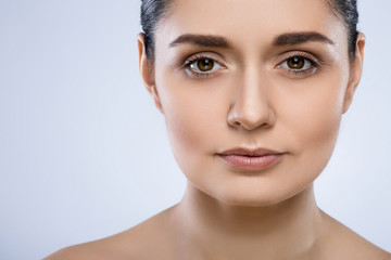 Obraz premium Beautiful girl with nude make up at studio