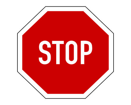 Stoppschild auf wei&szlig;em Hintergrund