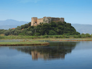 Fototapeta na wymiar Castle of Grivas (Kastro Griva) in Lefkada, Greece.