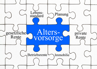 Altersvorsorge Puzzle Konzept