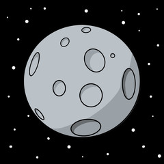 A drawn image of the moon in space - 118802625