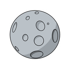A drawn image of the moon on white background - 118802647