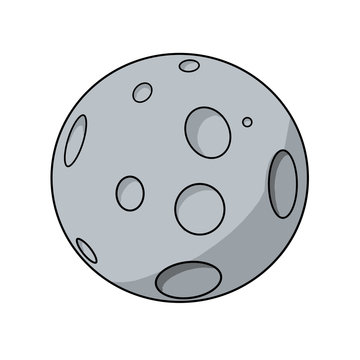 A drawn image of the moon on white background