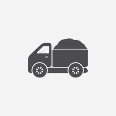 Truck with sand icon