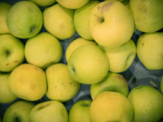 Fruits in a supermarket. Apples.