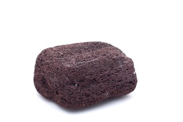 Brown pumice on a white background