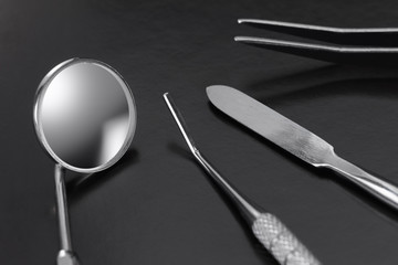 Dental tools, treatment of the teeth, concept