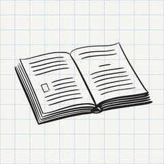 Obraz premium Book doodle icon. Hand drawn sketch in vector