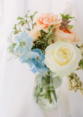 Wedding decor. Wedding interior. Festive decor. Bouquet from spr