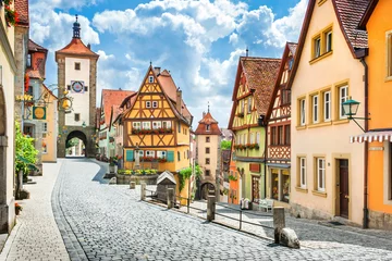 Foto auf Glas Mittelalterliche Stadt Rothenburg ob der Tauber, Bayern, Deutschland © JFL Photography
