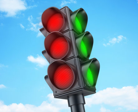 Abstract Traffic lights red